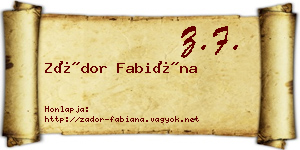 Zádor Fabiána névjegykártya